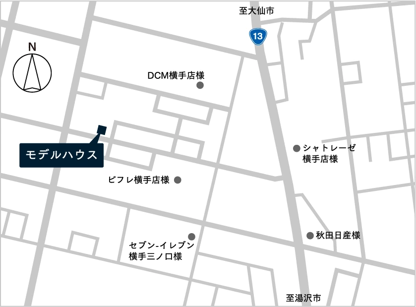 写真:モデルハウス「2つの箱でできた白い家」地図